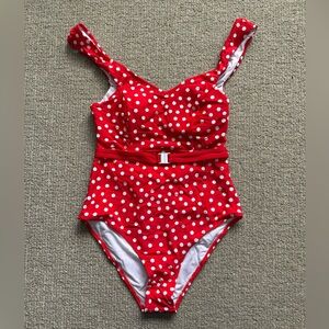 Cupshe Red Polka Dot Retro One-Piece Swimsuit